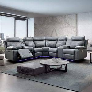 Dona Leather Sectional