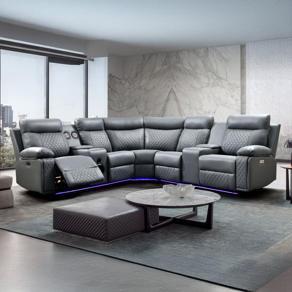 Dona Leather Sectional