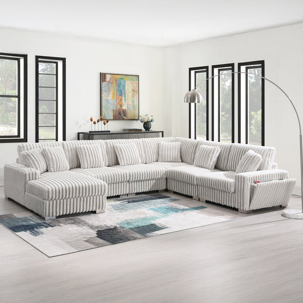 Shaggy Velvet Sectional