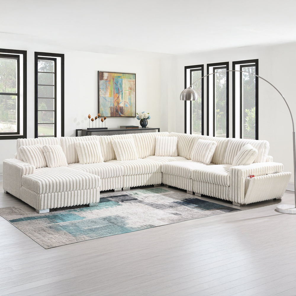 Shaggy Velvet Sectional